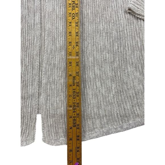 Tahari Womens Linen Blend Open Front Knit Cardigan Textured Beige Lightweight XL - Picture 10 of 11